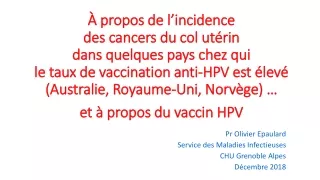 Pr Olivier Epaulard Service des Maladies Infectieuses CHU Grenoble Alpes Décembre 2018