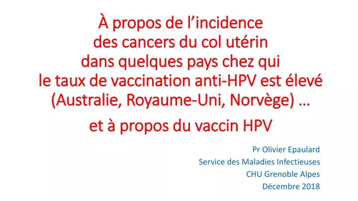 pr olivier epaulard service des maladies infectieuses chu grenoble alpes d cembre 2018