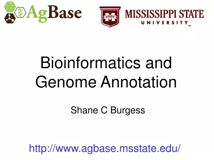 bioinformatics and genome annotation