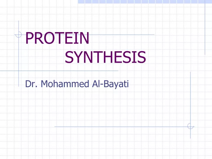 protein synthesis