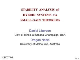 STABILITY  ANALYSIS  of   HYBRID  SYSTEMS  via  SMALL-GAIN  THEOREMS