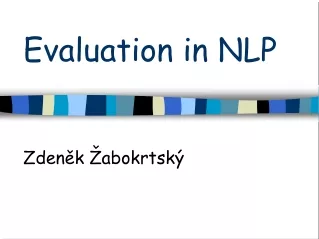 Evaluation in NLP