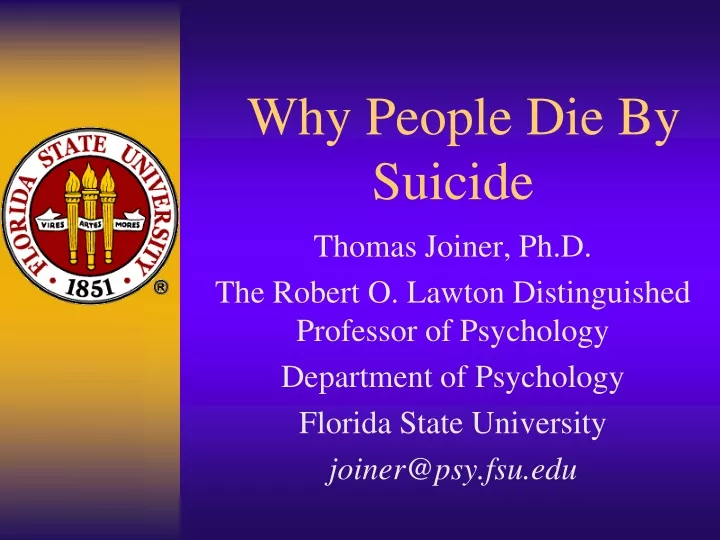 why people die by suicide