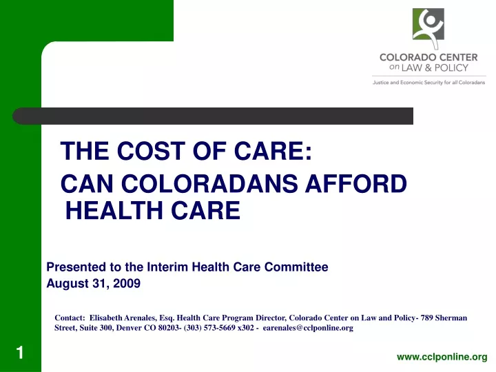 the cost of care can coloradans afford health