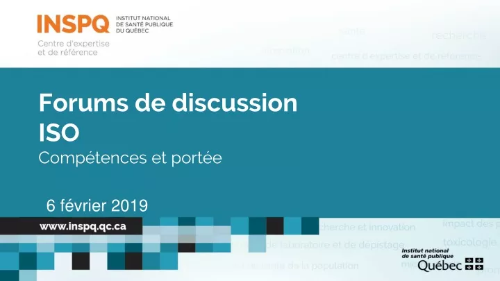 forums de discussion iso comp tences et port e