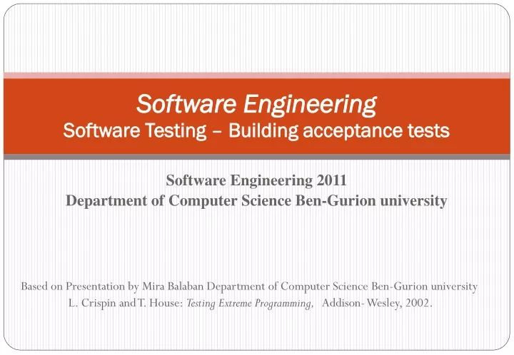 software engineering software testing building acceptance tests