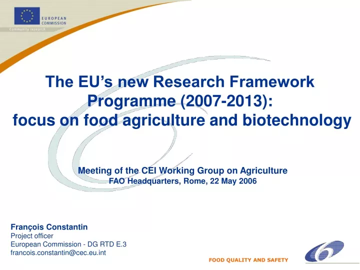 the eu s new research framework programme 2007