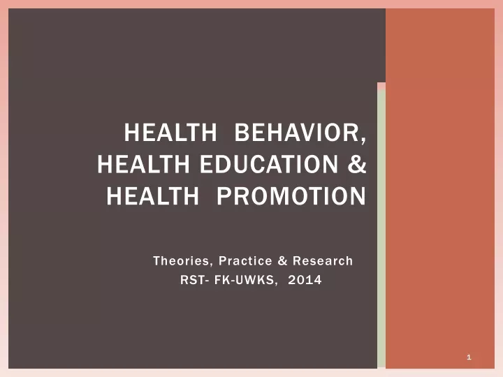 health behavior health education health promotion