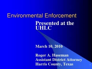 Environmental Enforcement