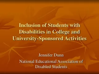 Inclusion of Students with Disabilities in College and University-Sponsored Activities