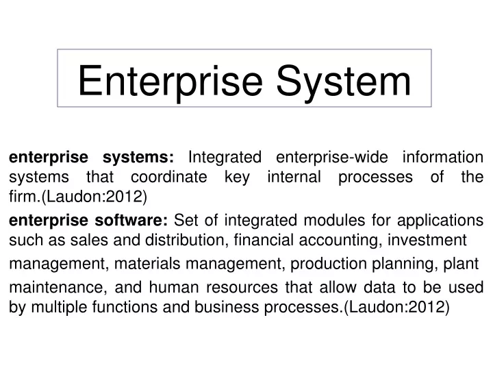 enterprise system