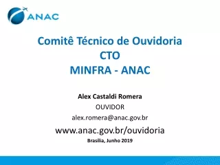 Comitê Técnico de Ouvidoria  CTO MINFRA - ANAC