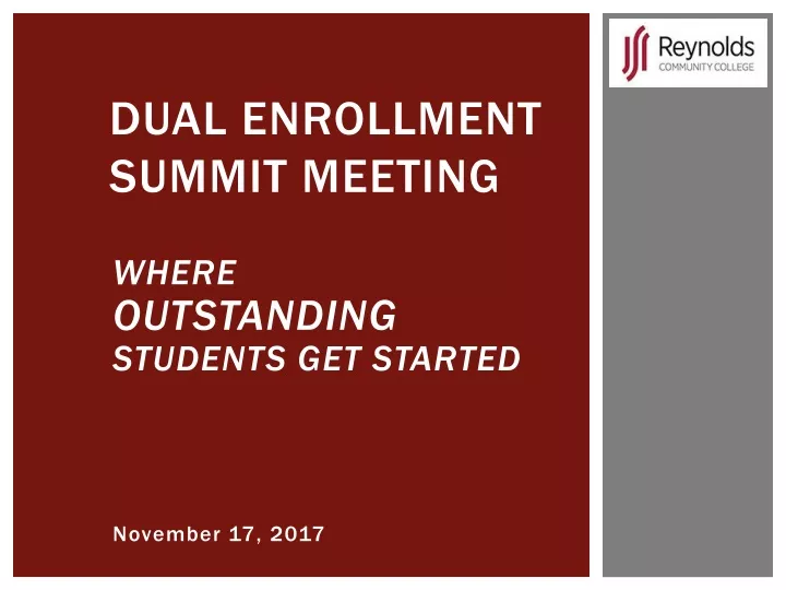 dual enrollment summit meeting
