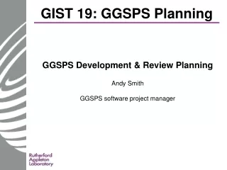 GIST 19: GGSPS Planning