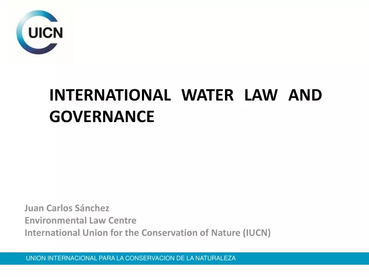 international water law and governance
