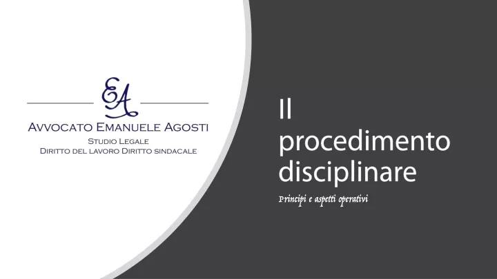 il procedimento disciplinare