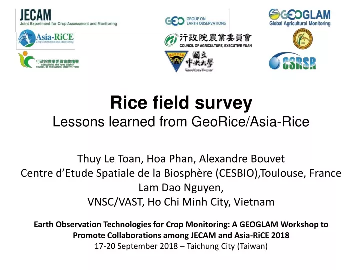 r ice field survey lessons learned from georice