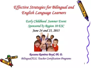 Effective Strategies for Bilingual and  English Language Learners