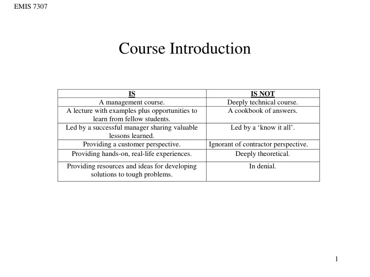 course introduction