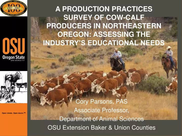 a production practices survey of cow calf