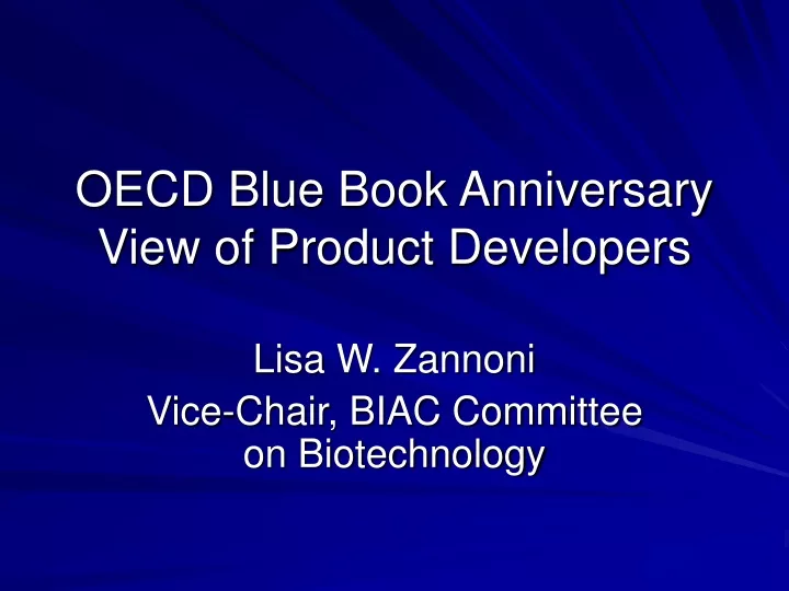 oecd blue book anniversary view of product developers