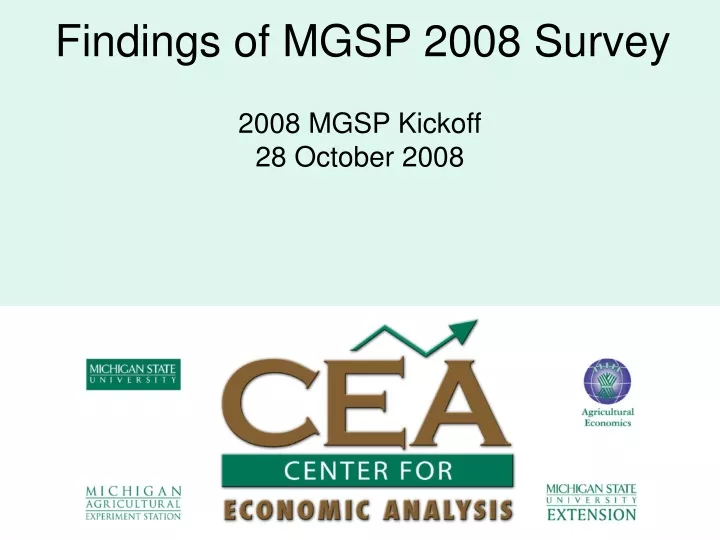 findings of mgsp 2008 survey