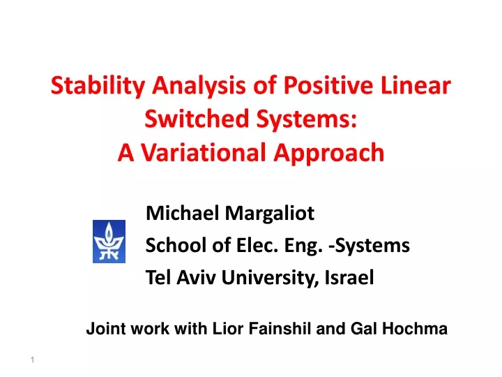 stability analysis of positive linear switched systems a variational approach