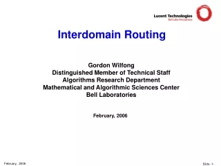 Interdomain Routing