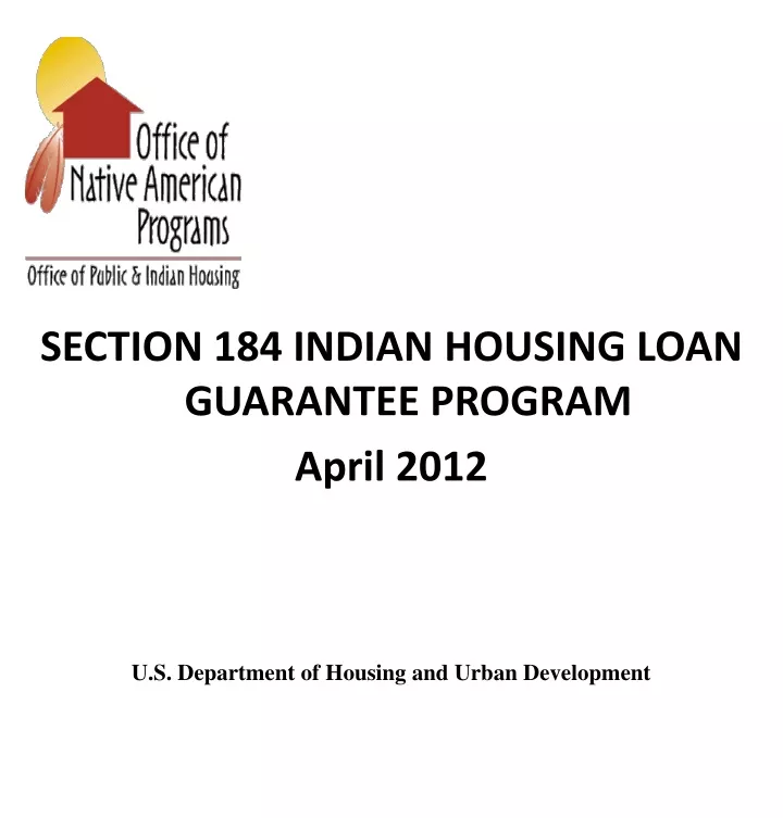 section 184 indian housing loan guarantee program