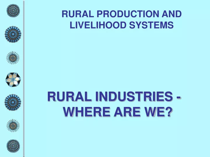 rural production and livelihood systems
