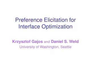 Preference Elicitation for Interface Optimization