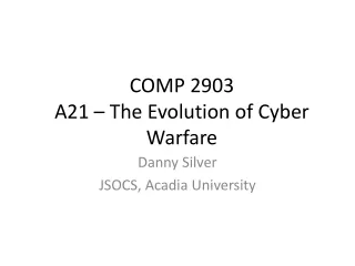 COMP 2903 A21 – The Evolution of Cyber Warfare