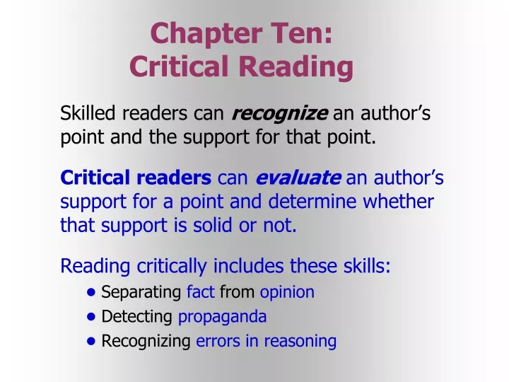chapter ten critical reading