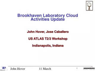 Brookhaven Laboratory Cloud Activities Update