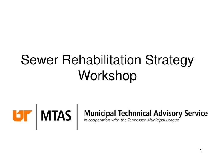 sewer rehabilitation strategy workshop