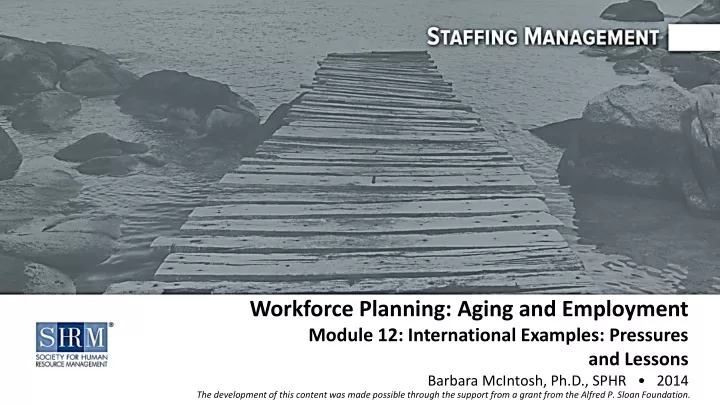 workforce planning aging and employment module