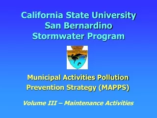 California State University  San Bernardino Stormwater  Program
