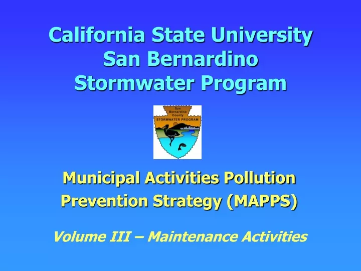 california state university san bernardino stormwater program