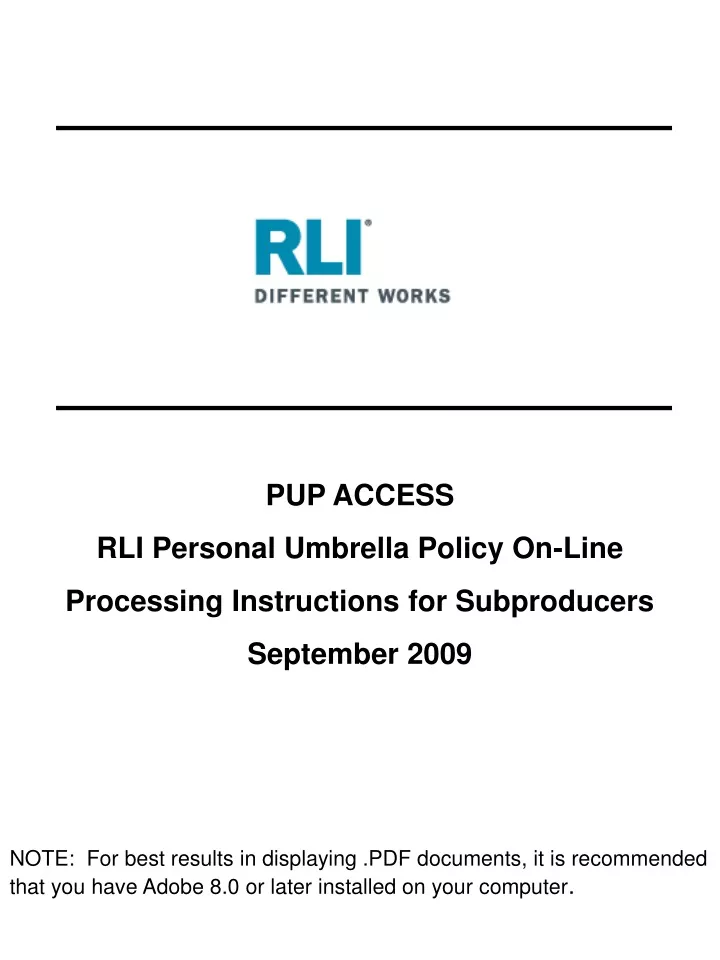 pup access rli personal umbrella policy on line