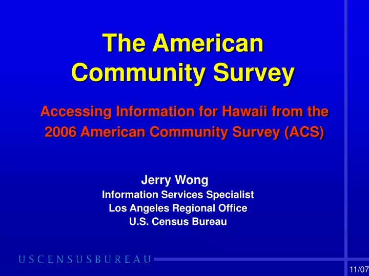 the american community survey