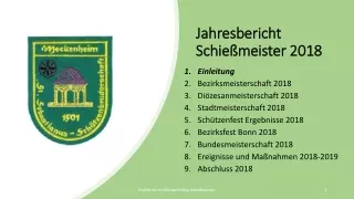 Jahresbericht  Schießmeister 2018