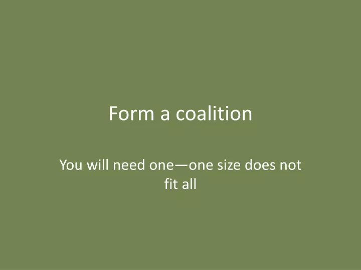 form a coalition