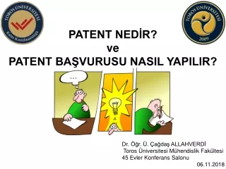 PATENT NEDİR?  ve  PATENT BAŞVURUSU NASIL YAPILIR?