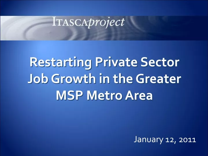 restarting private sector job growth