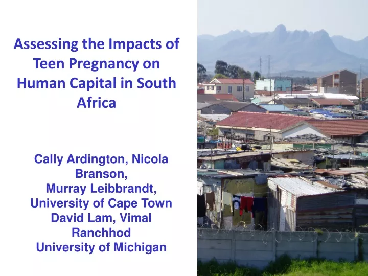 assessing the impacts of teen pregnancy on human capital in south africa