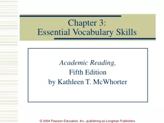 Chapter 3:   Essential Vocabulary Skills