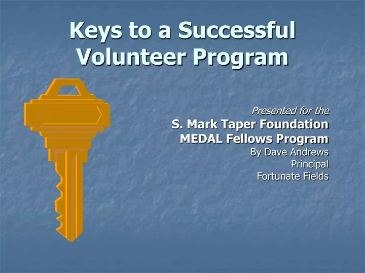 keys to a successful volunteer program