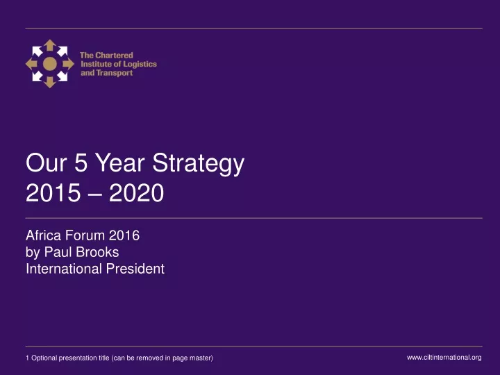 our 5 year strategy 2015 2020