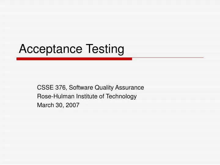 acceptance testing