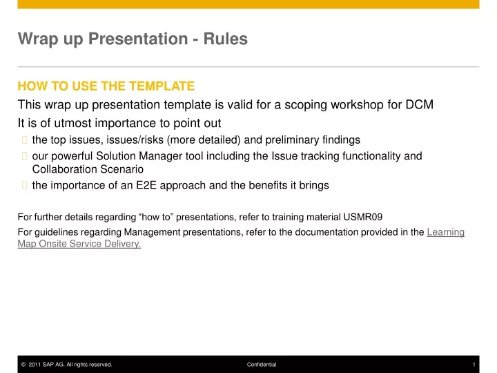 wrap up presentation rules